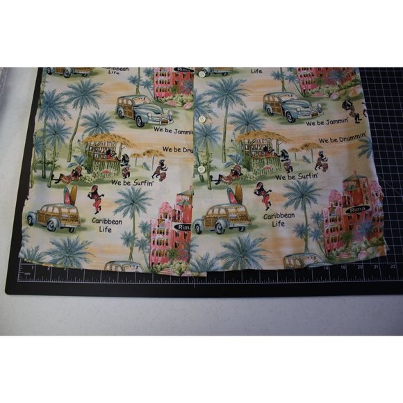 Rima Beach World/ Short Sleeved button Up/(Size M)/ Caribbean print/(100% Terivo - Picture 7 of 10